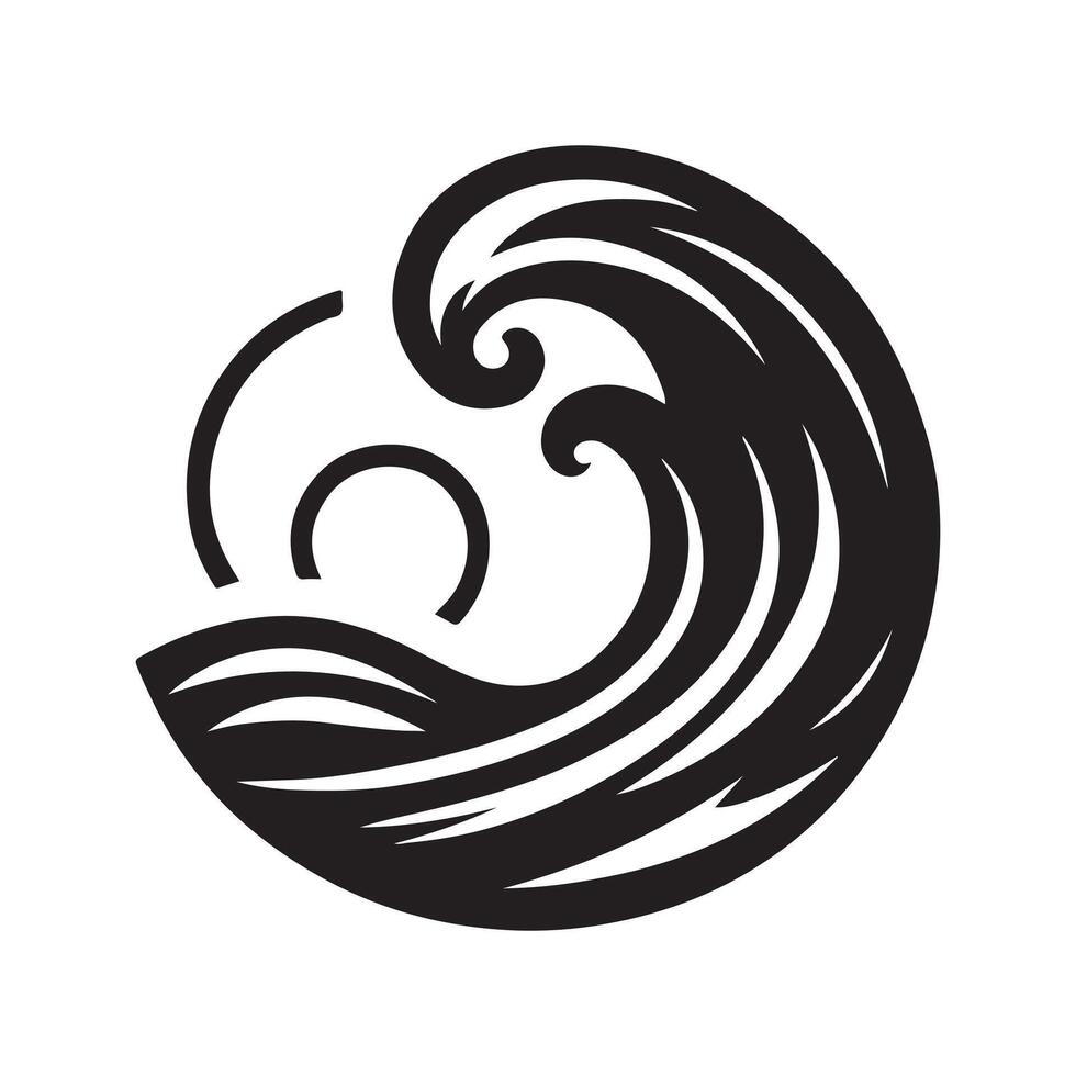Sea Wave Retro Silhouette Vectors Pack for Creative Designers