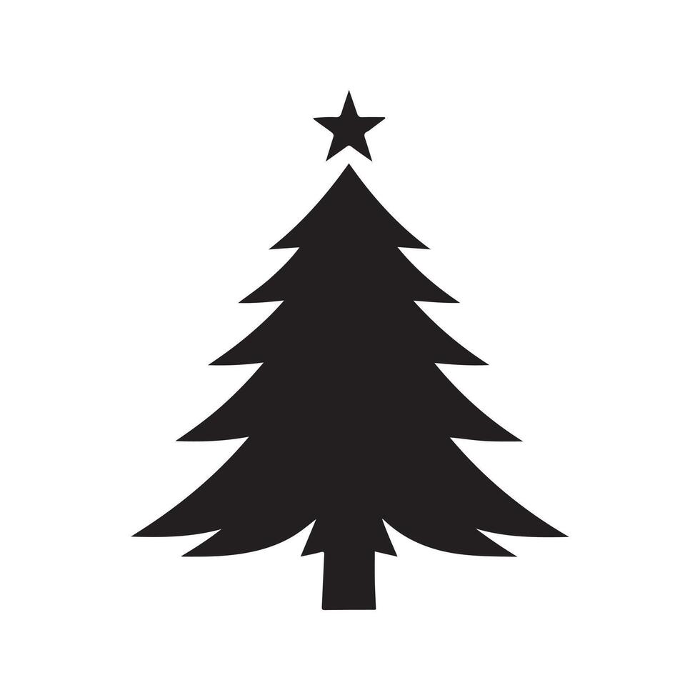 Christmas Tree Silhouettes for Cards and Prints vector