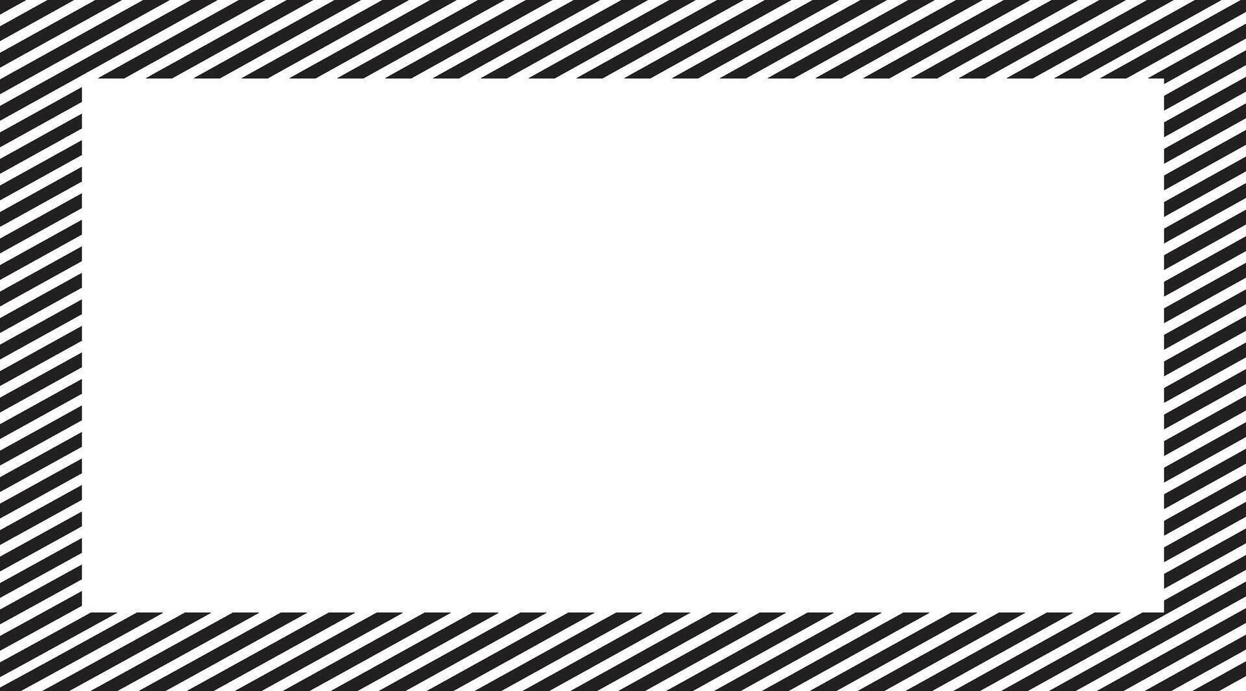 Square Frame with Black and White Horizontal Strips vector