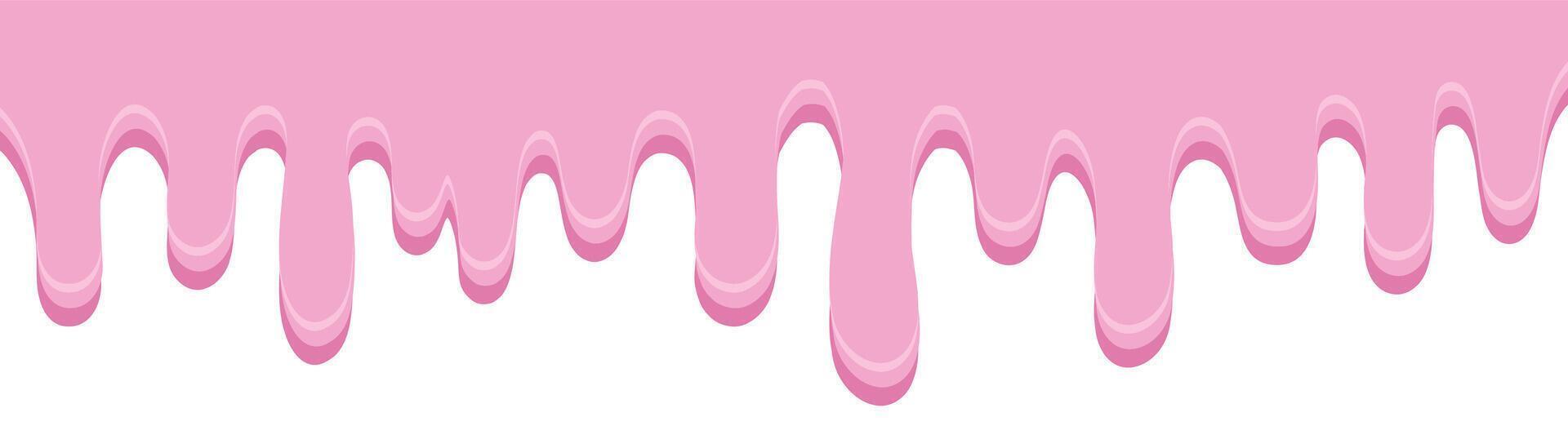 Sweet pink donut dripping glaze. Isolated melting donut glaze. illustration vector