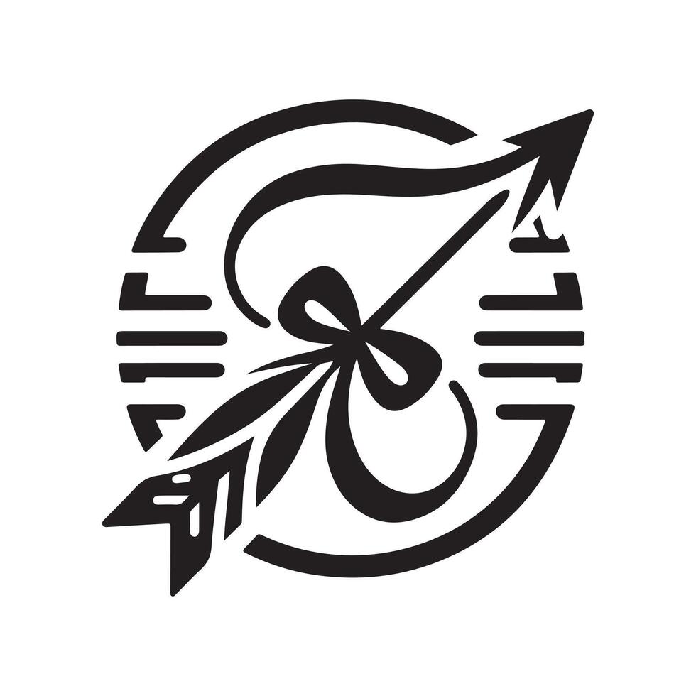 Simple and Clean Bow and Arrow Vectors Silhouettes