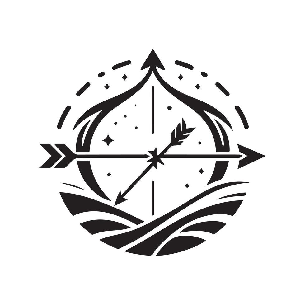 Unique Bow and Arrow Silhouette Designs in Vectors