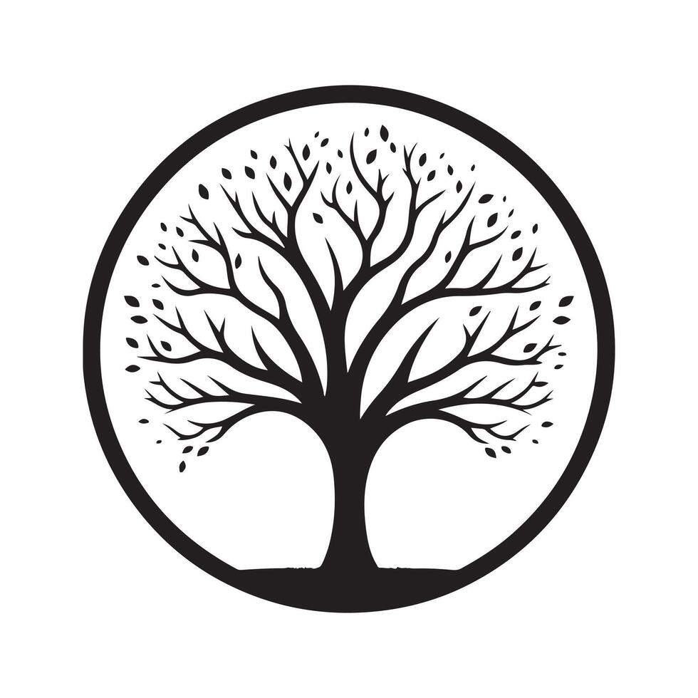 Customizable Tree Without Leaves Silhouette Art vector