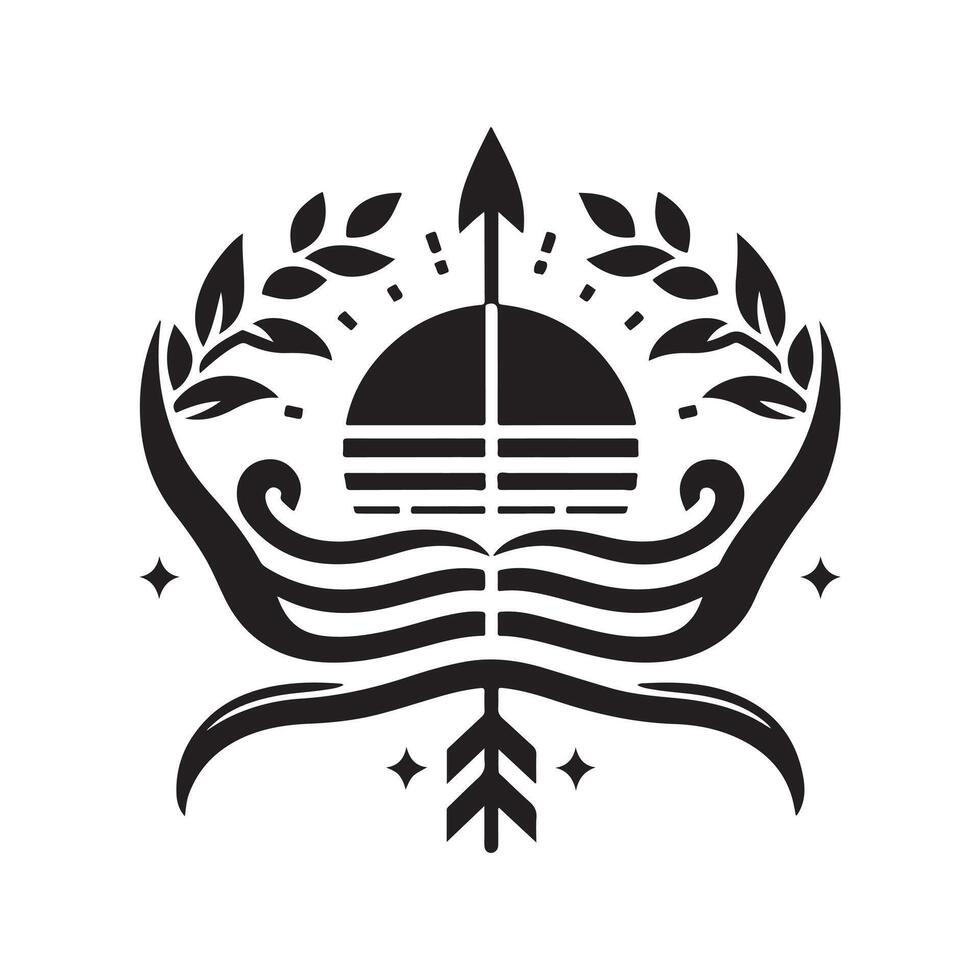 Elegant and Minimal Bow and Arrow Vectors Silhouettes