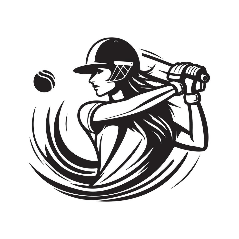 Cricket Player Silhouettes for Dynamic Sports Logos and Designs vector