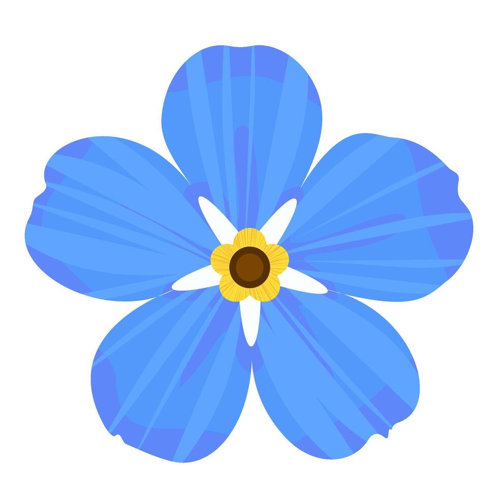Blue flower isolated clipart. vector
