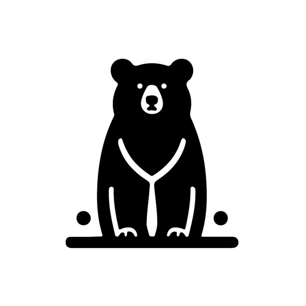 A black bear icon on a white background vector