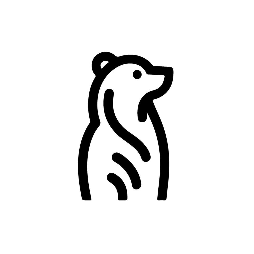 A black and white bear icon on a white background vector
