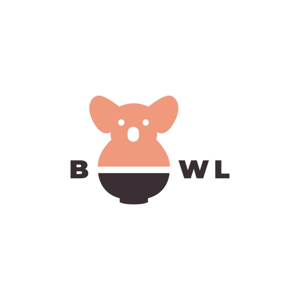 koala with bowl creative animal logo design vector