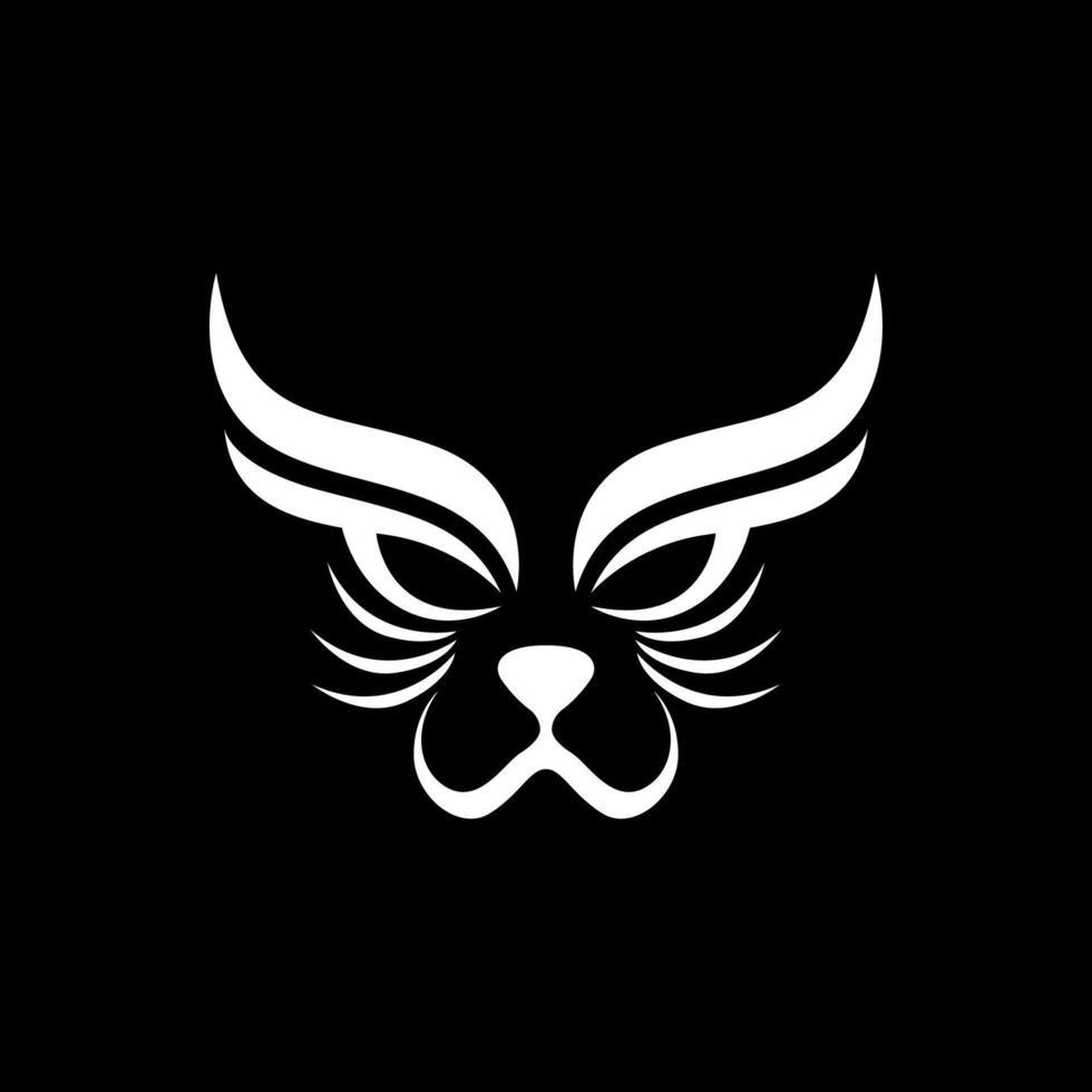 wild cat animal face nature predator logo design vector