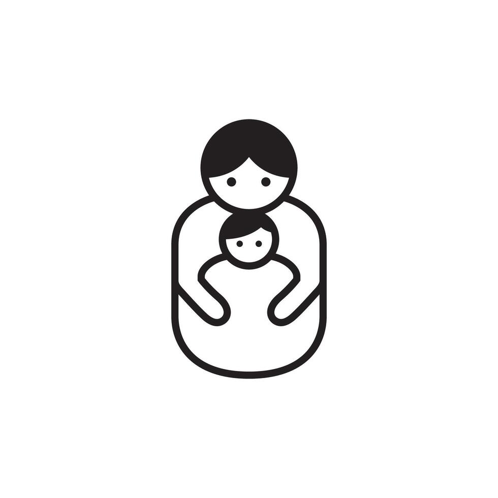 child care child love modern line logo design vector