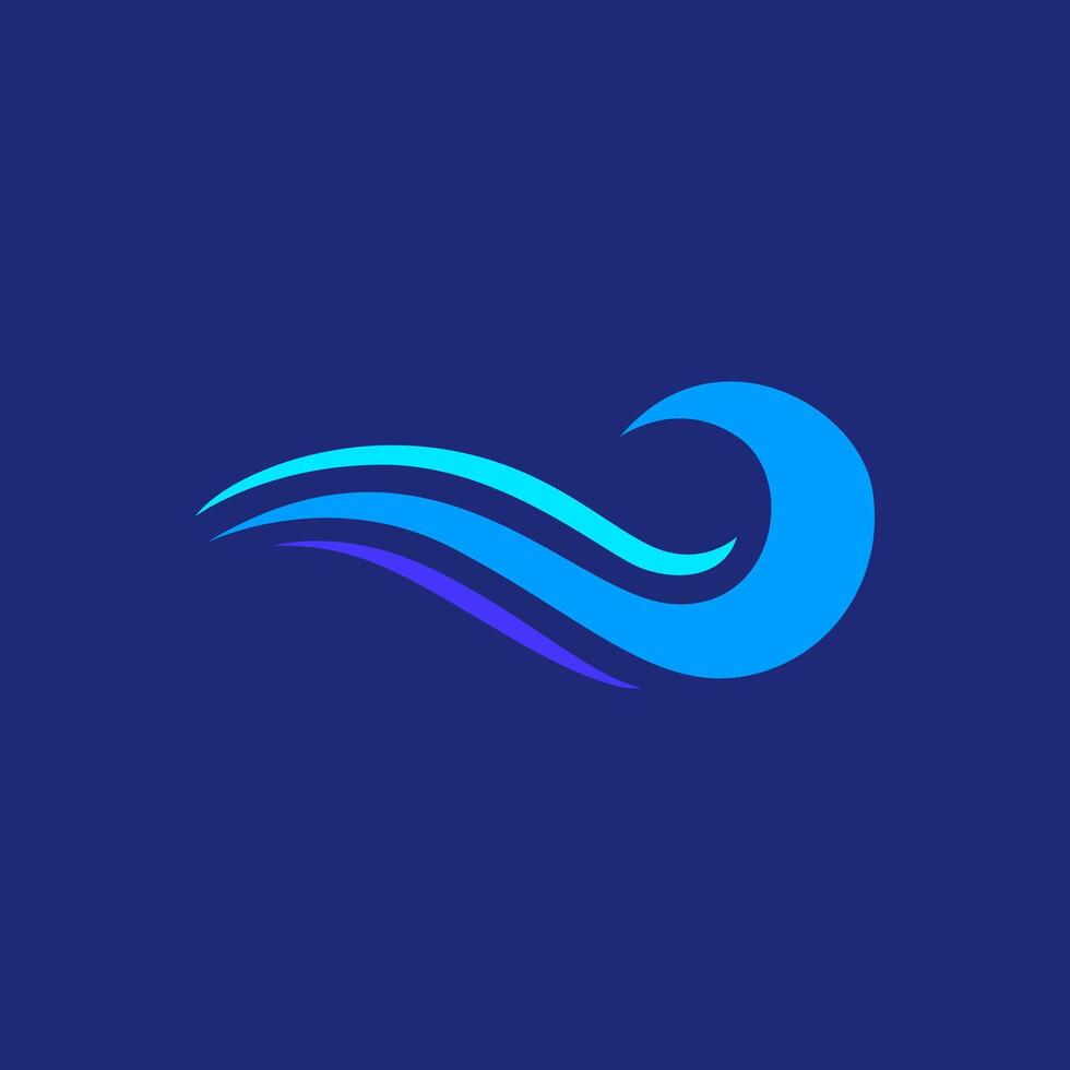 ocean wave vacation modern logo design vector