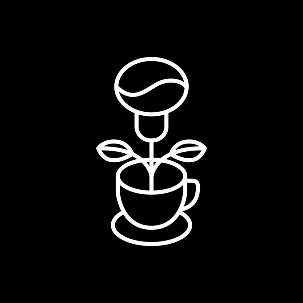 coffee bean cup drink line minimal logo design vector