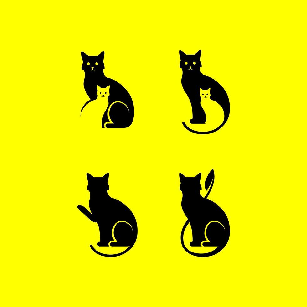 cats flat icons set designs vector