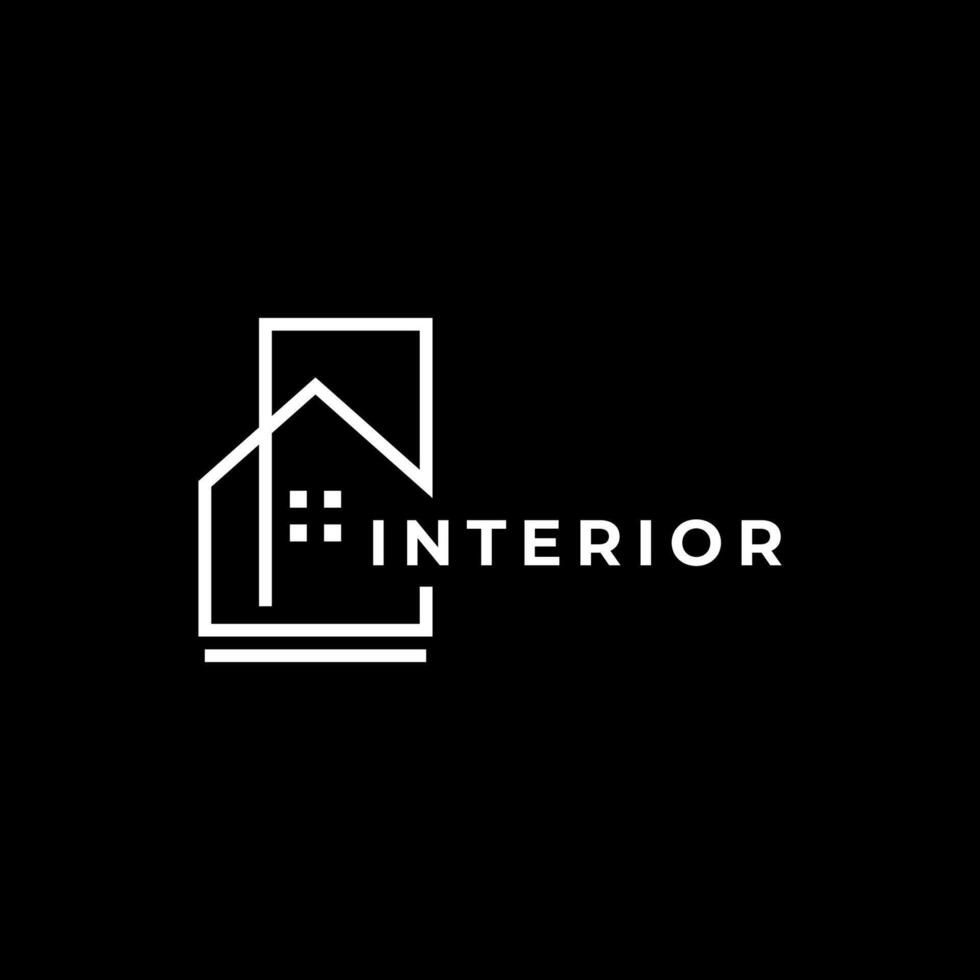 house interior building architecture minimal logo design vector