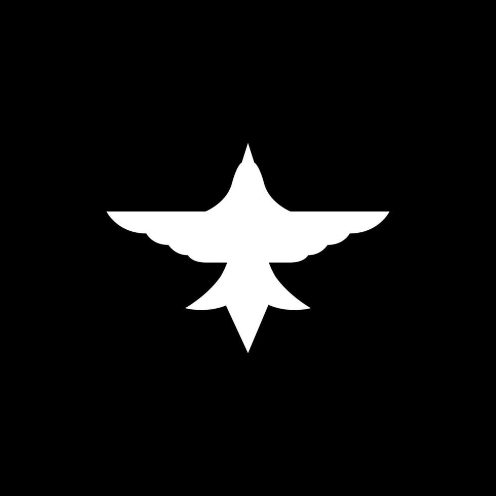 raven bird flying freedom modern logo design vector