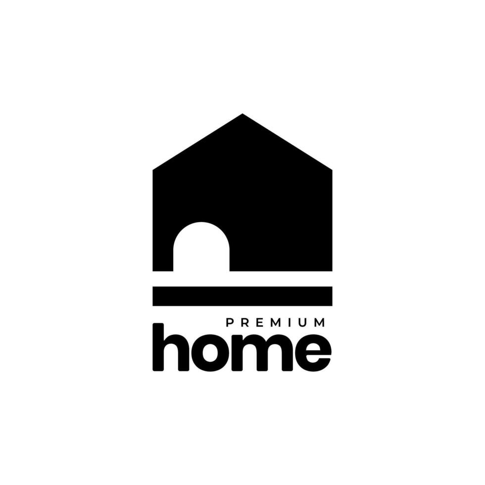 black house building inspiration flat logo design vector