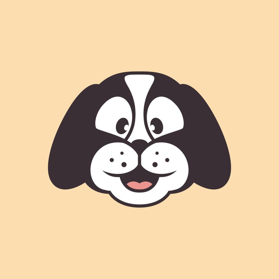 dog face cartoon adorable logo design vector