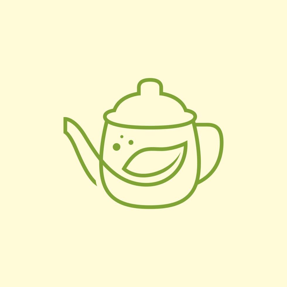 teapot ceramic line minimalist logo design vector