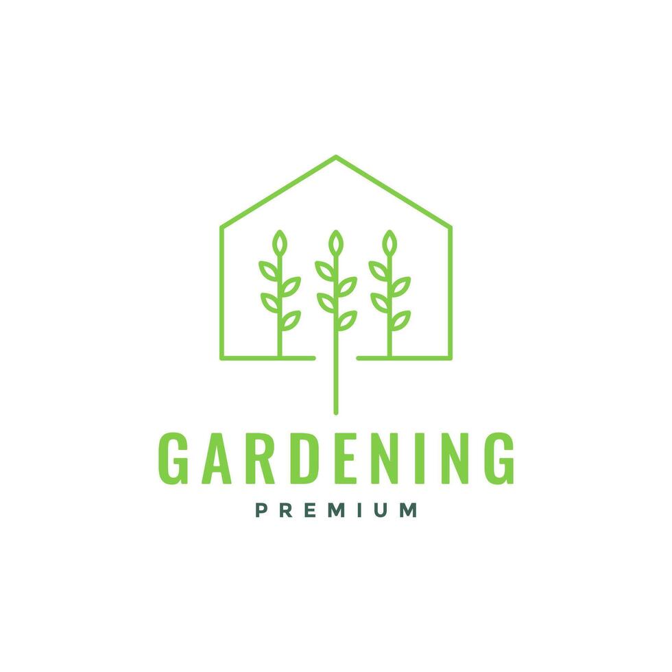 garden house botanical logo design simple vector
