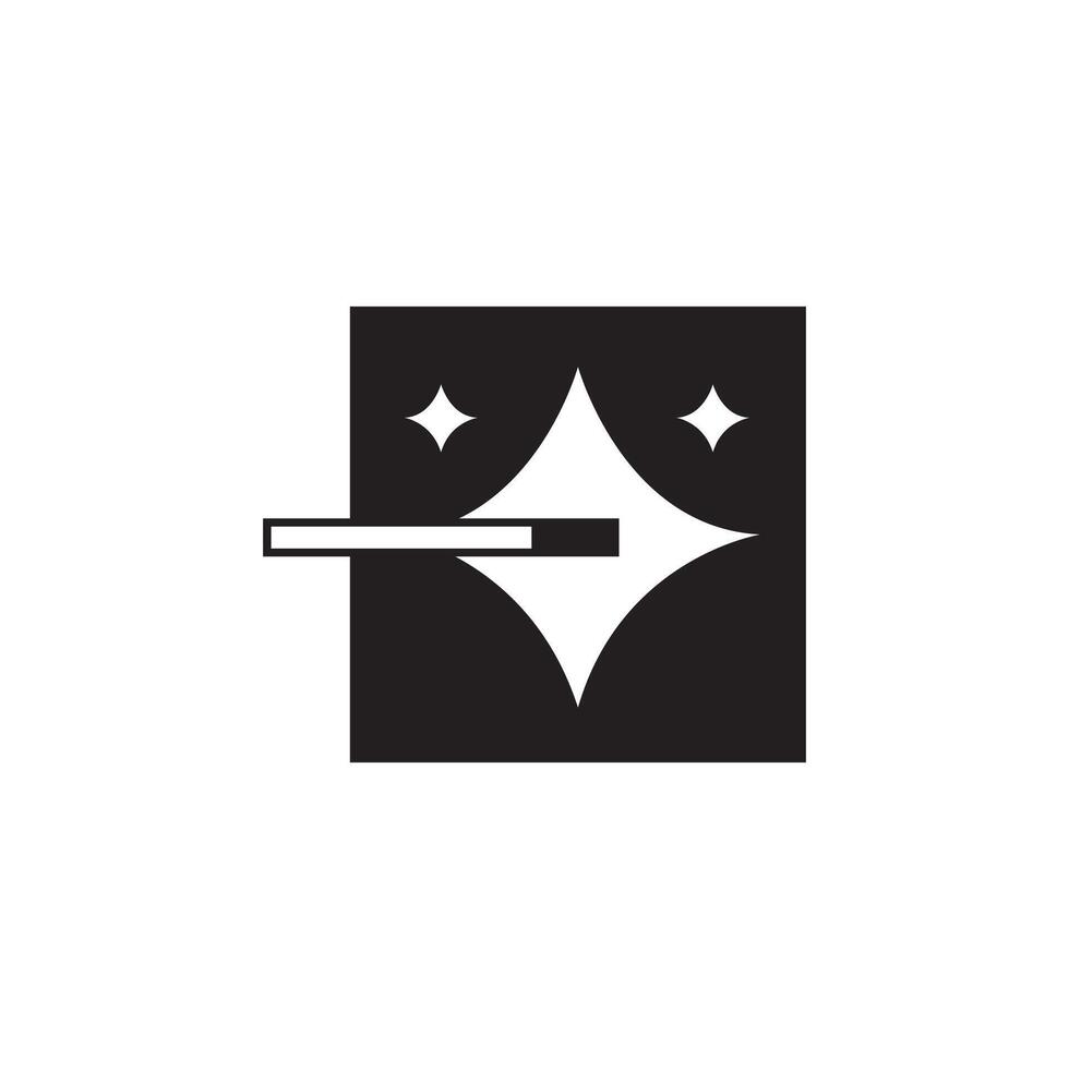 magic stick magical show logo design flat vector