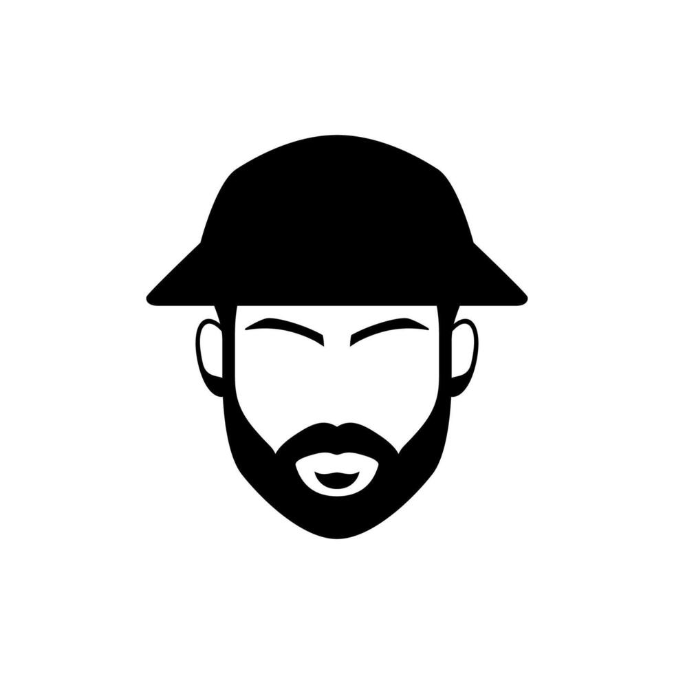 men beard men head masculine logo design vector