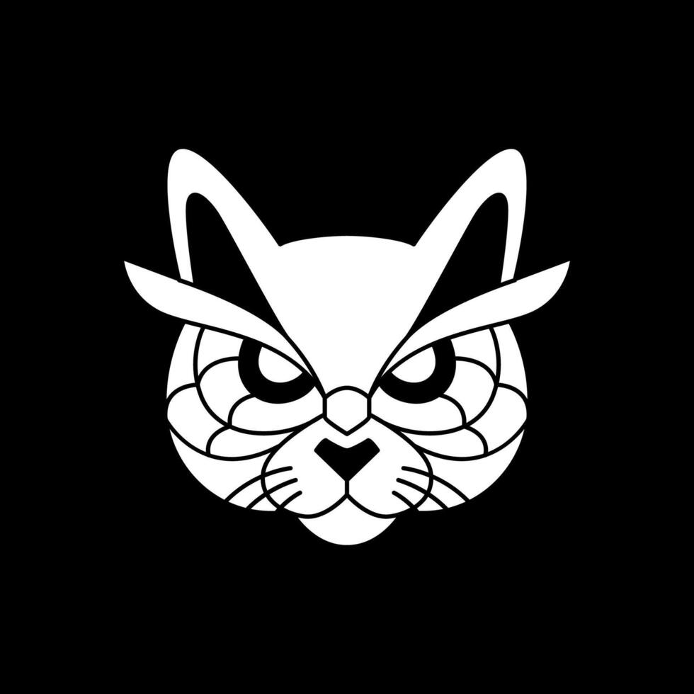cool wildcat head logo design vector
