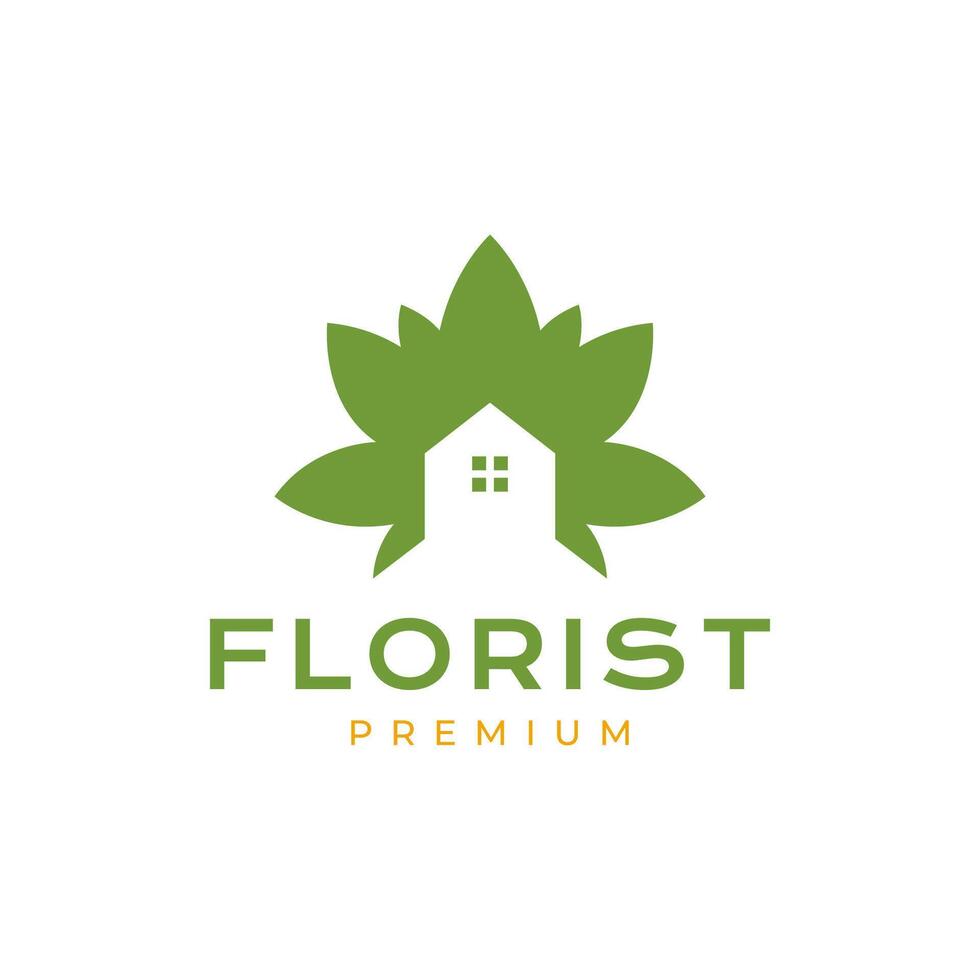 botanical house beauty logo design vector