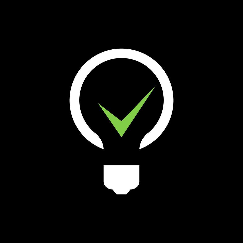 bulb light energy modern minimalist logo design vector