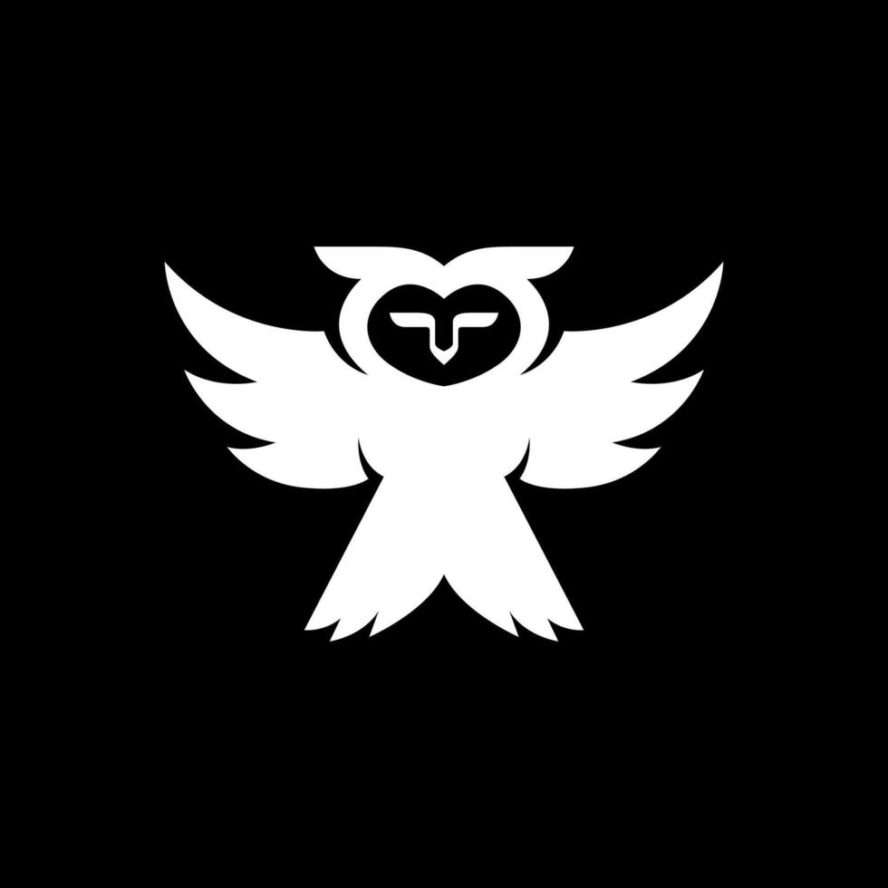 cool flying owl flat logo design vector