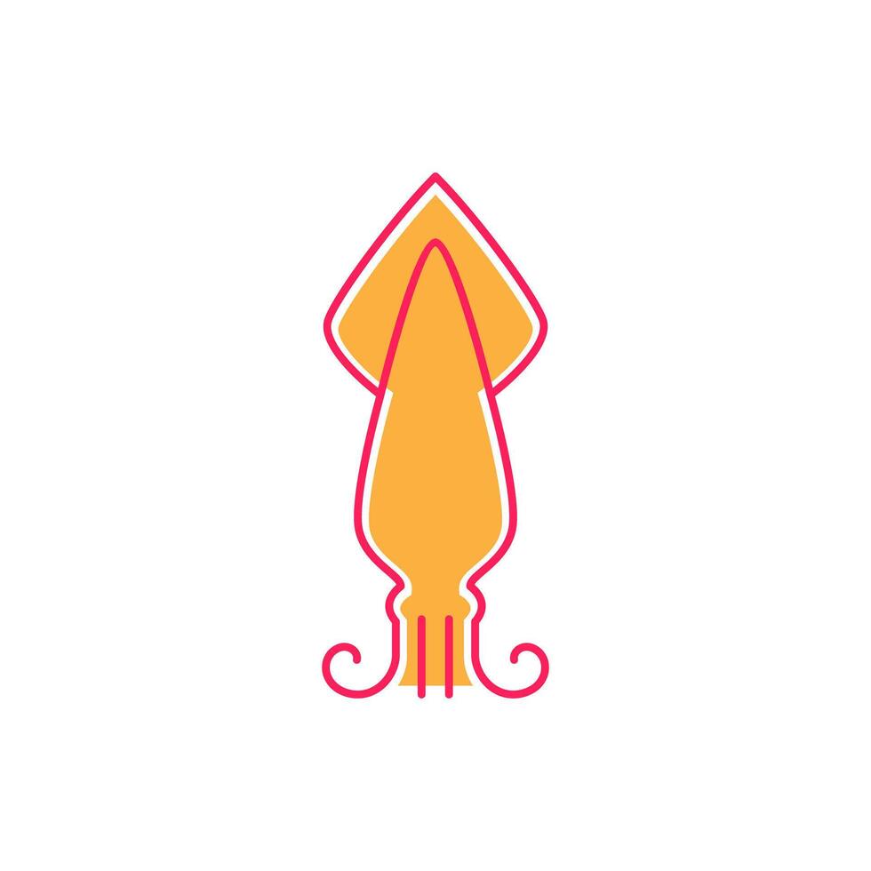 cuttlefish line color seafood concept logo design vector