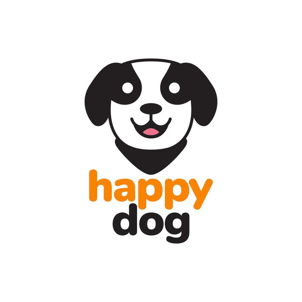 cute dog cartoon flat mascot logo design vector