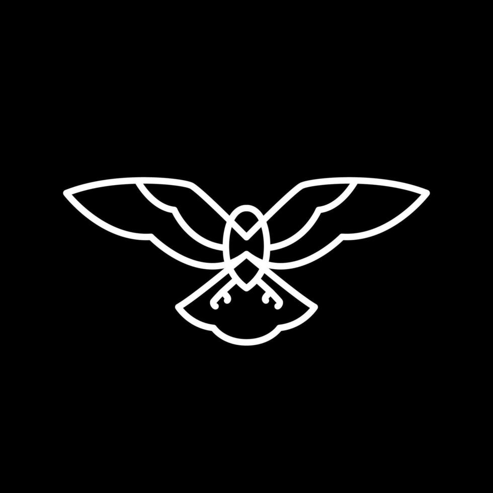 bird eagle catch line minimalist logo design vector