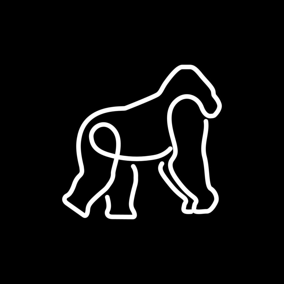 gorilla walk line art modern minimal logo design vector