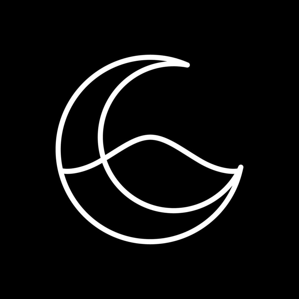 crescent desert line minimalist logo design vector
