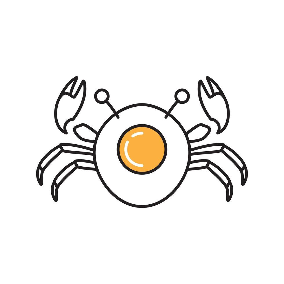 egg crabs line simple minimal logo design vector