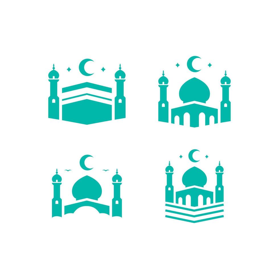 mosque set collection icon logo design vector