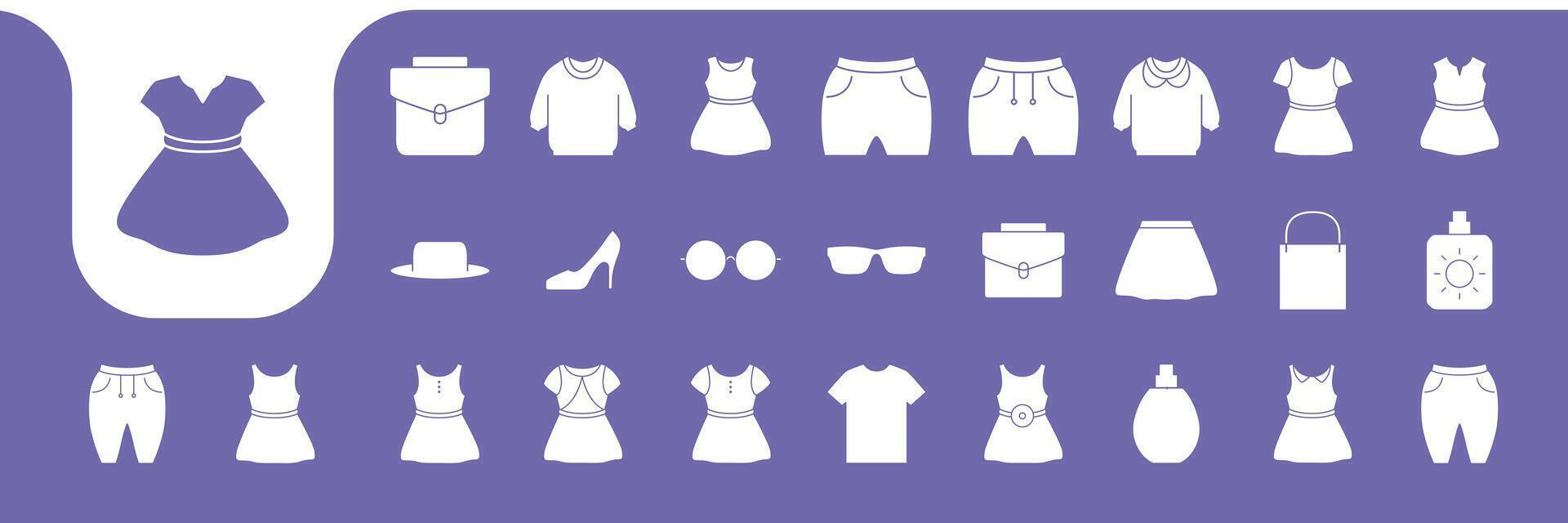toddler clothes flat icon set collection design vector