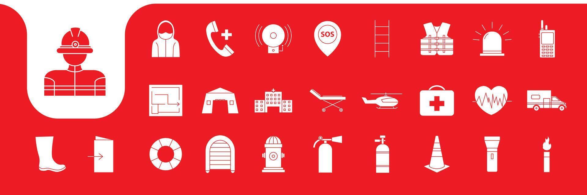 rescue icon set collection design vector
