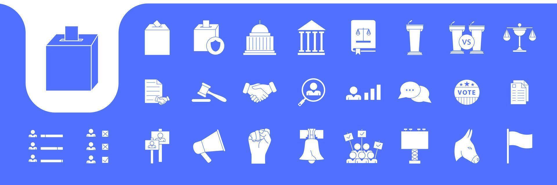 political icon set collection design vector