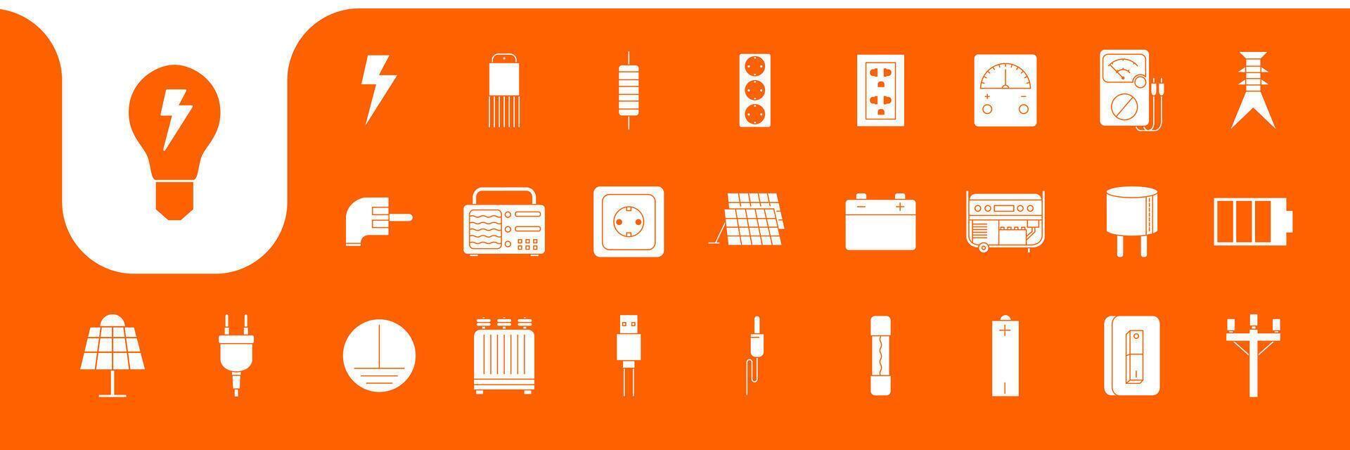 electrical duty icon set collection design vector