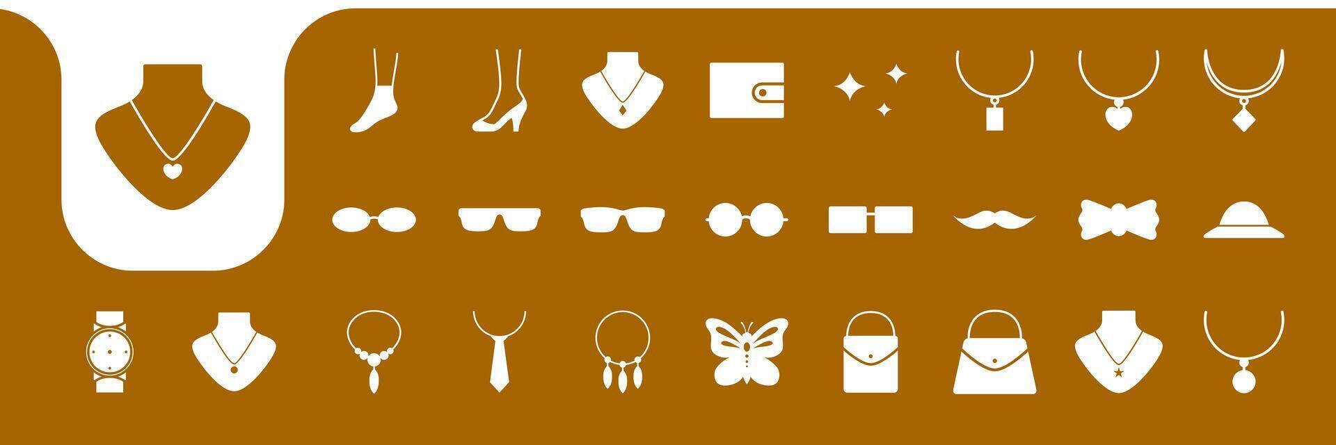 women accessories icon set collection design vector
