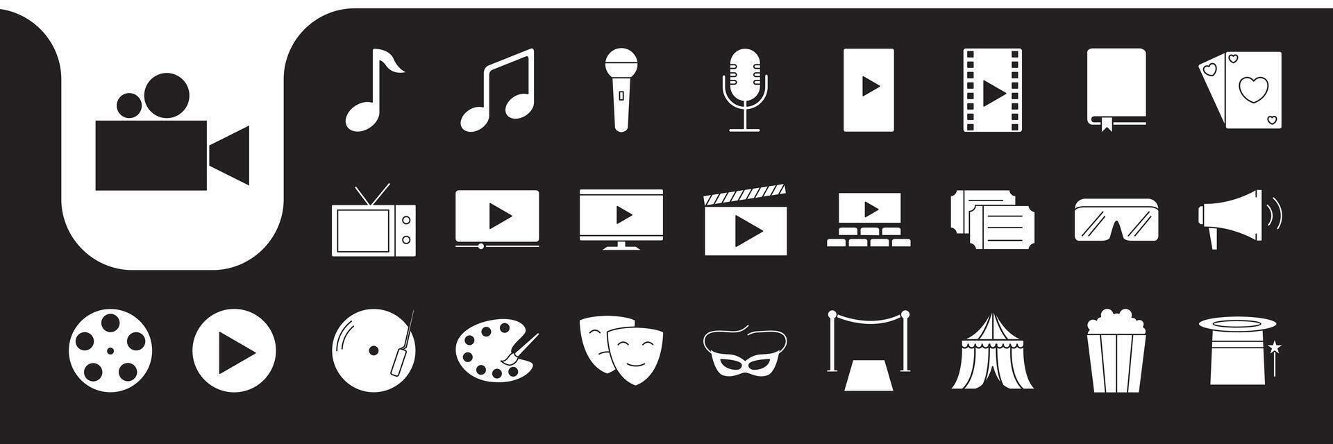 entertaiment flat icon set collection design vector