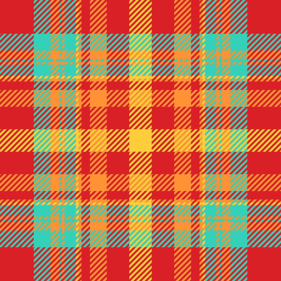 Subtle textile plaid texture, ornamental seamless check . Part background pattern tartan fabric in red and tangerine colors. vector