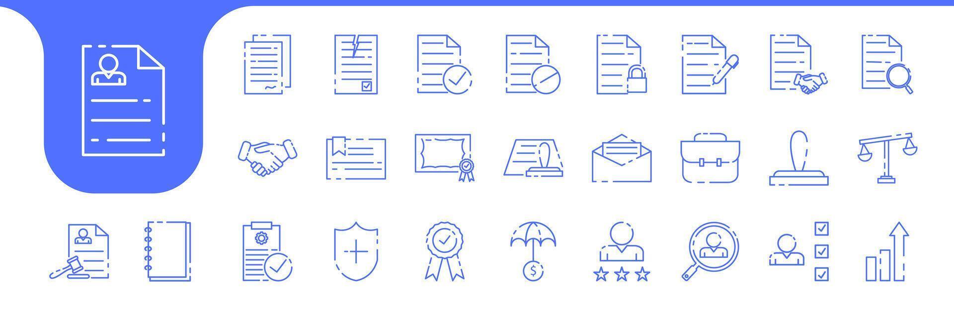document agreement contract line icon designs vector