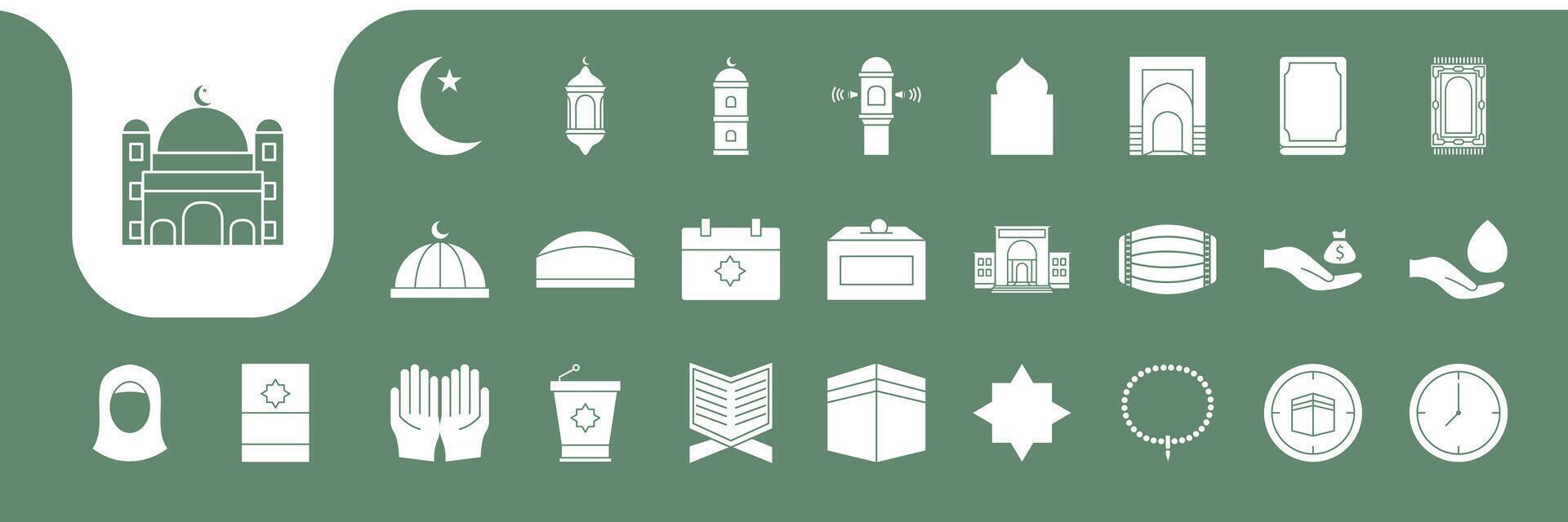 mosque flat isolated icon designs vector
