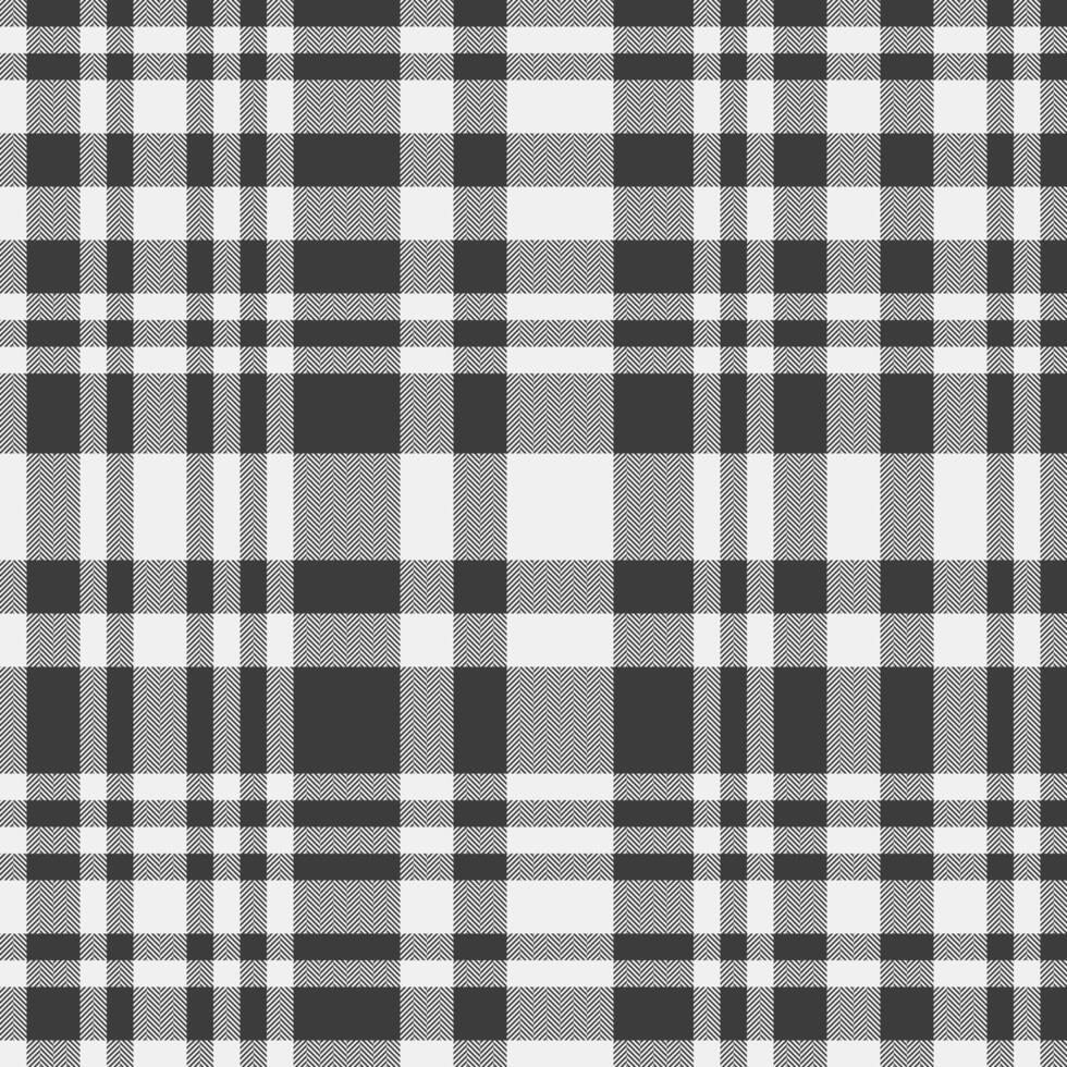 Graph textile seamless texture, editable plaid check . Short tartan fabric background pattern in grey and white colors. vector