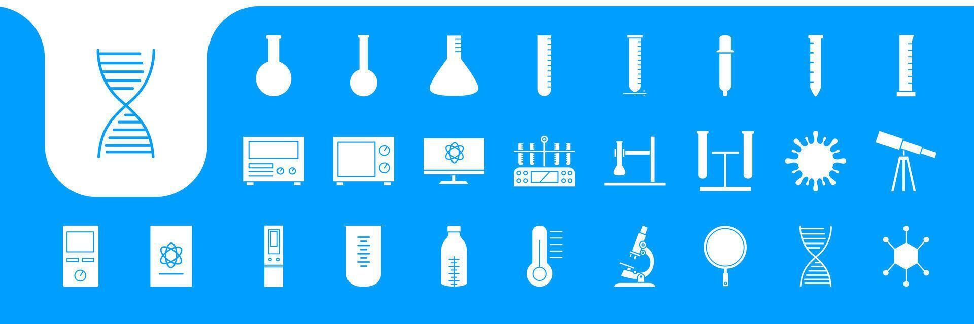 science laboratory flat icons set collection design vector