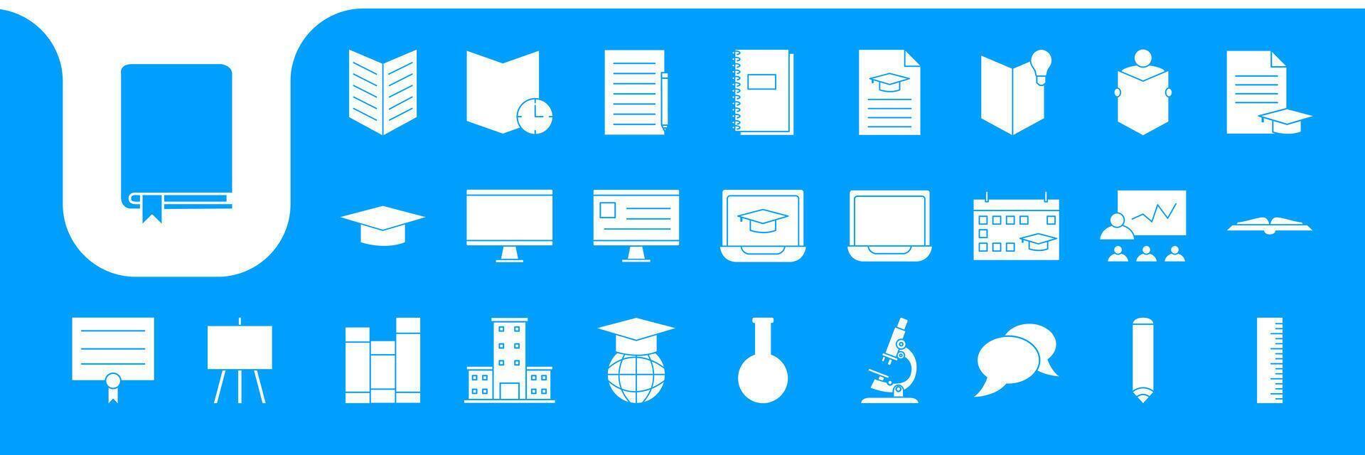 education flat icons set design vector