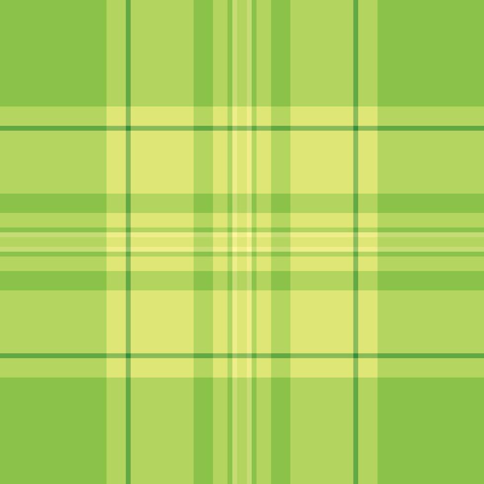 Party plaid background , trendy check textile texture. Ornamental fabric tartan pattern seamless in lime and green colors. vector